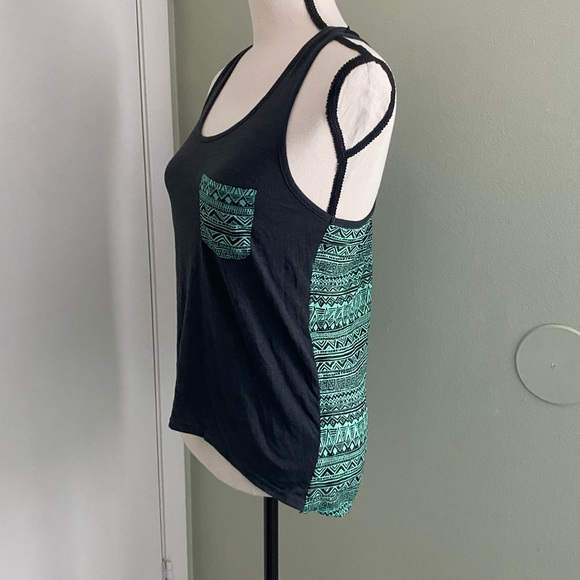 ❤️3x$20 Empyre Celia Black & Mint Tribal Tank Top - Picture 8 of 10